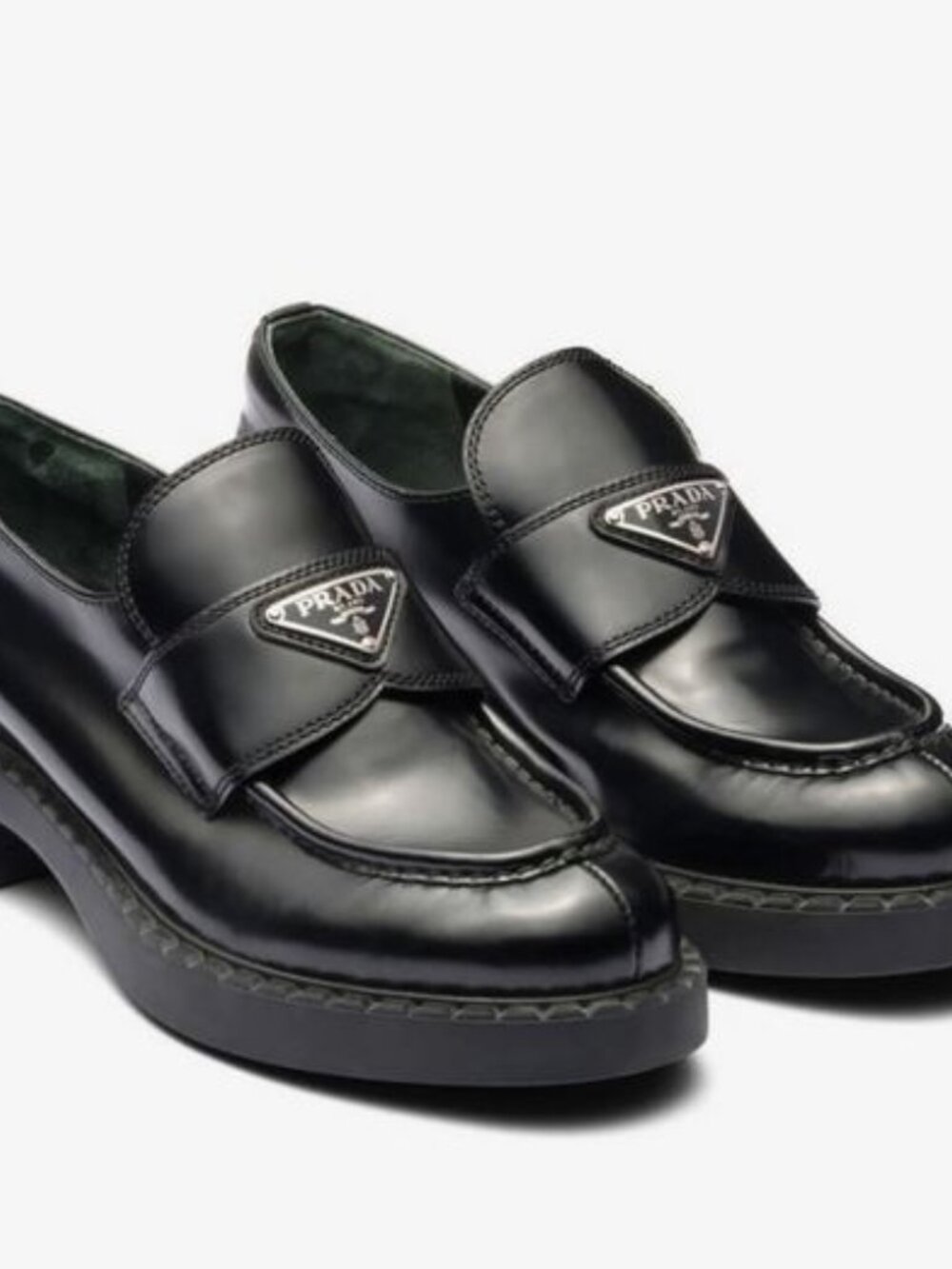 Brand new Prada sz 7 brushed leather loafers- $1,300 RETAIL - Picture 3 of 8